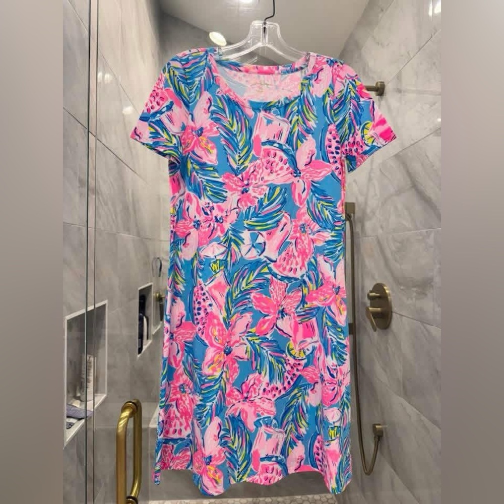 Lilly Pulitzer Pink and Blue Tropical Dress